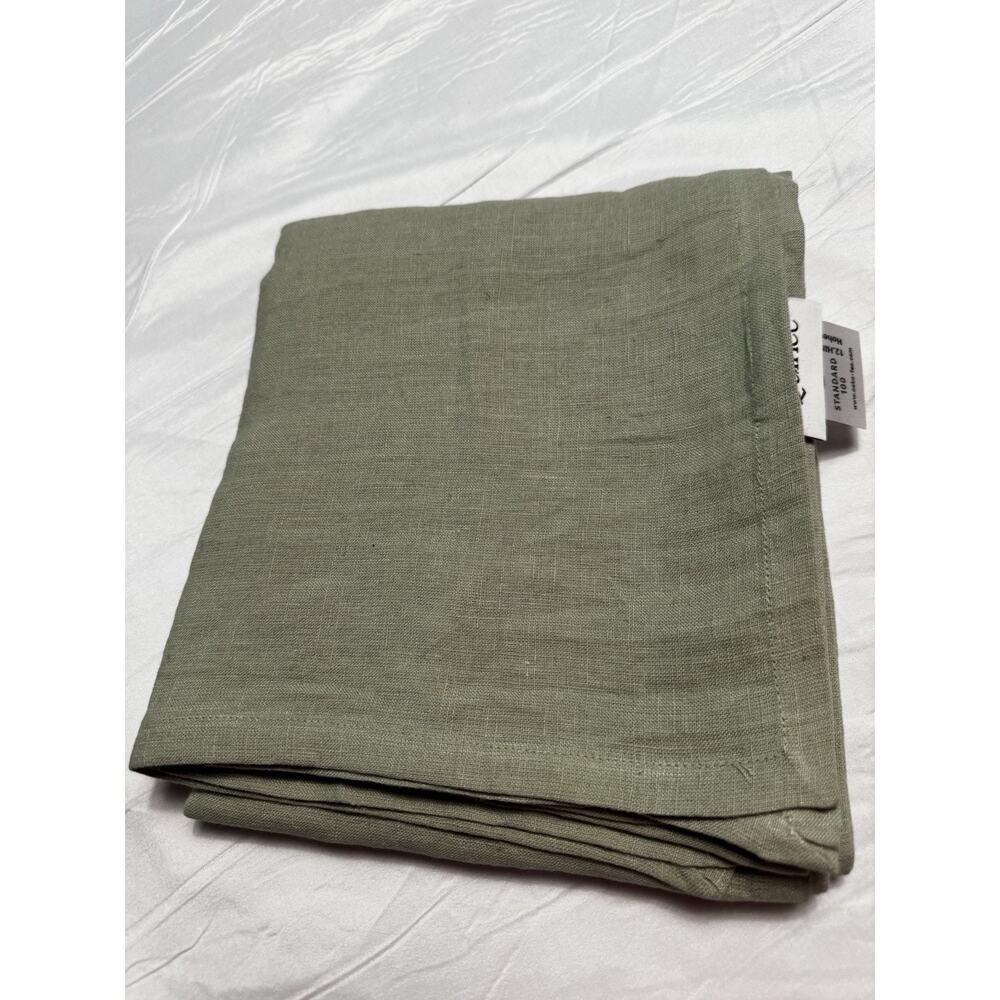 Quince European Linen Table Runner In Dusty Olive 16”x108” 100% Linen New!